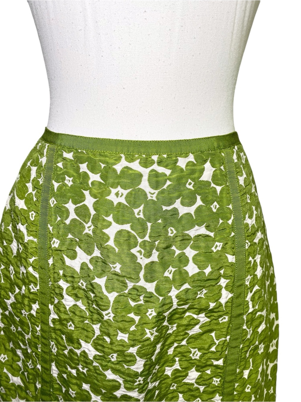 Kate Hill Vintage Silk Linen Blend Retro Floral Midi Skirt Y2K Boho - Picture 4 of 14